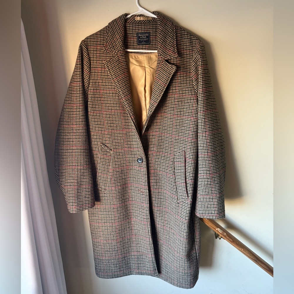 Abercrombie & Fitch Houndstooth Wool Coat